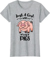 Just A Girl Who Loves Pigs T-Shirt - Heather Grey