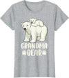 Polar Bear Family Art Creations Grandma Bear and Cub T-Shirt - Heather Grey