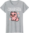 Pig Lover Shirts For Men Women Kids Just A Girl Who Loves Pigs Cute Hog Swine Toddler Girls Kids T-Shirt - Heather Grey
