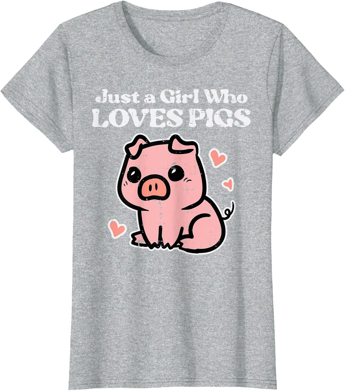 Pig Lover Shirts For Men Women Kids Just A Girl Who Loves Pigs Cute Hog Swine Toddler Girls Kids T-Shirt - Heather Grey
