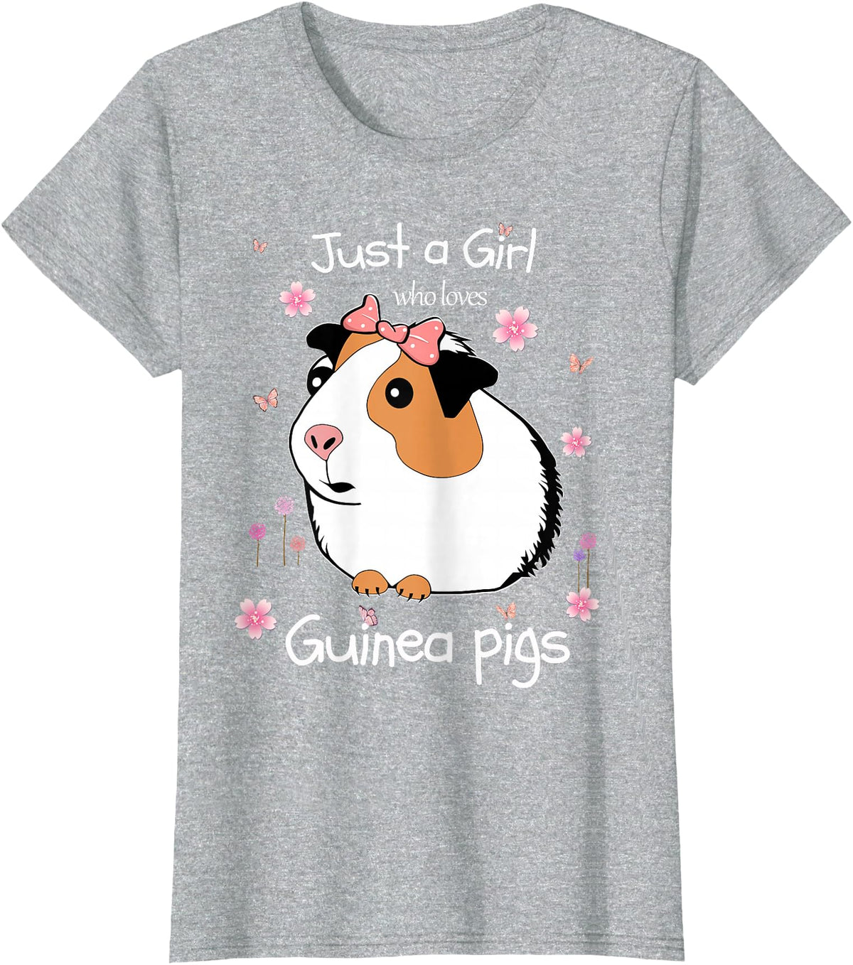 Just a Girl Cute Funny T-Shirts Just a Girl Who Loves Guinea Pigs - Cute Pets Lover Gift T-Shirt - Heather Grey