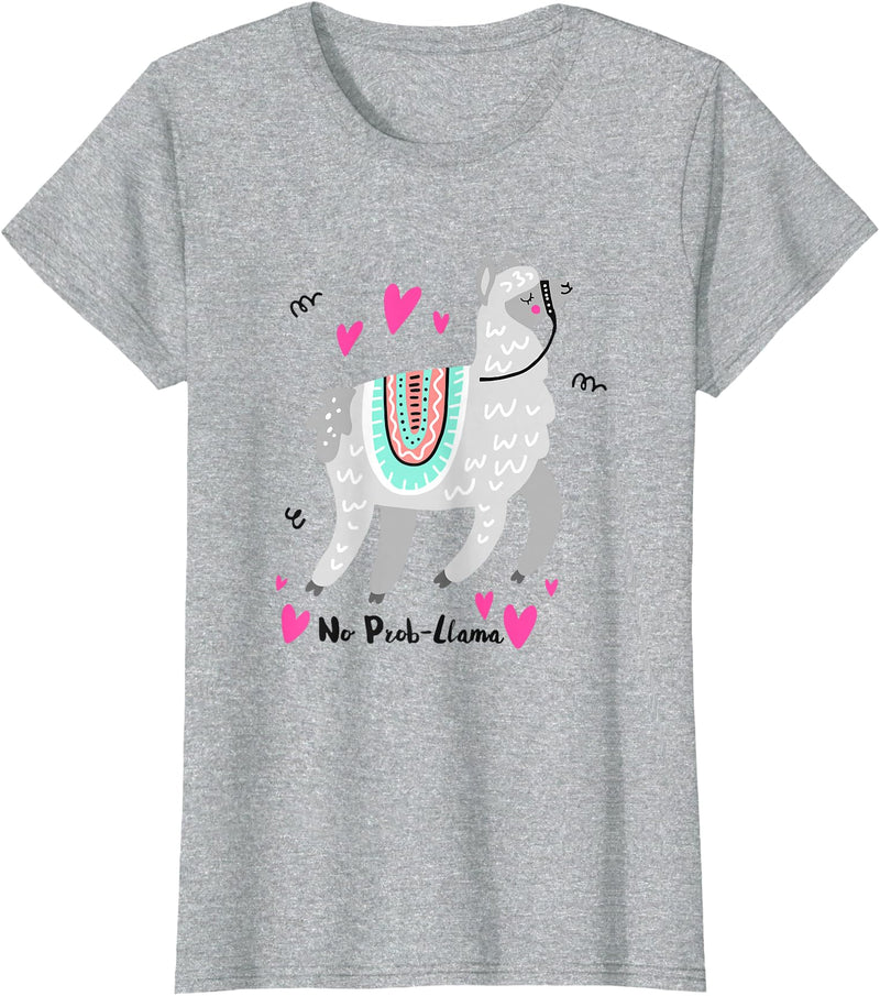 No Prob Llama - Funny Llama Alpaca Lover T-Shirt Gift Tshirt T-Shirt - Heather Grey
