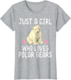 Polar Bear Lover Tees Just A Girl Who Loves Polar Bears T-Shirt Polar Bear Gift T-Shirt - Heather Grey