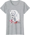 Mama Polar Bear and Baby Cub for Girls and Women T-Shirt - Heather Grey