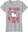 KATYLIN Just A Girl Who Loves Llamas Llama Lover Girls Kids T-Shirt - Heather Grey