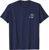 Bunny Rabbit Hare Animal Badge Patch Line Art Outline Gift T-Shirt in Navy Blue