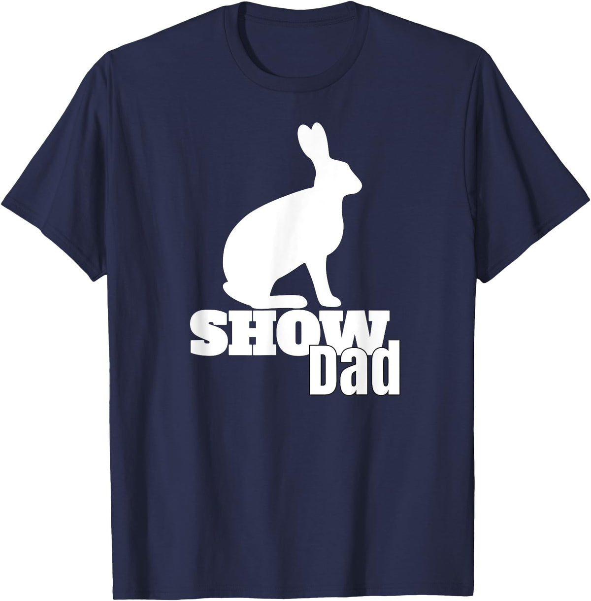 Show Dad Rabbit County Fair Livestock T-Shirt in Navy Blue