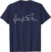 Horse lover rider gifts Horse heartbeat horse lover rider I love horses heart rate T-Shirt - Navy Blue