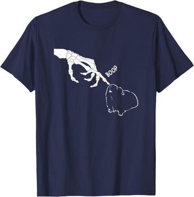 Guinea Pig Scary Skeleton Hand Boop Funny Spooky Halloween T-Shirt
