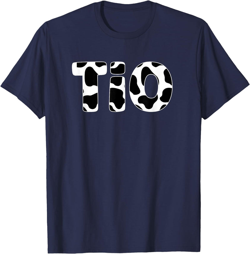 Zynx Matching Family Cow Birthday Matching Cow Birthday Cow Print Pattern Tio T-Shirt - Navy Blue