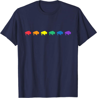 Cow Buffalo Ny Gay Pride Week Rainbow Colors Lgbtq Ally T-Shirt