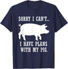 Lustige Schwein Bauernhof Tier Zitate Plans with My Pig Farmer Piggy T-Shirt - Navy Blue
