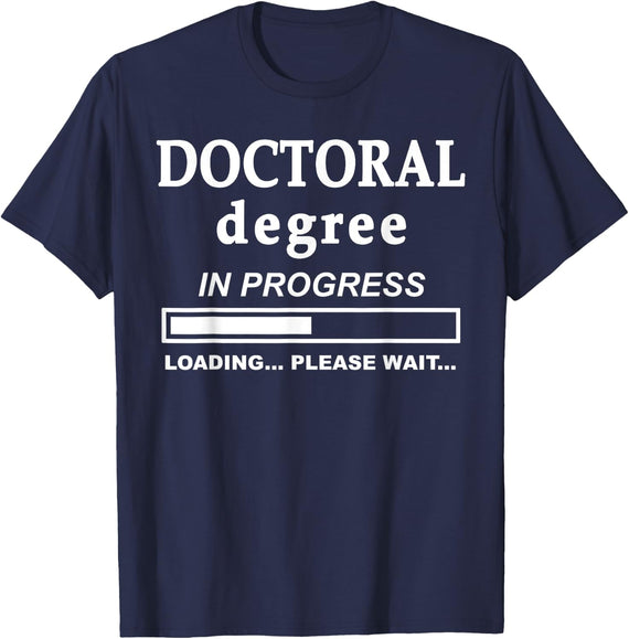 Doctoral Student Gifts for Him Her - Doctor in Training PhD T-Shirt - Black, Small - Unisex-Adults - Navy Blue