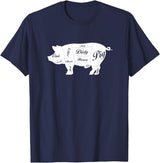 LGBTQIA+ Power Design Nasty Hungry Dirty Pig Design - Fun Gay Pig Pride - LGBTQIA+ T-Shirt - Navy Blue
