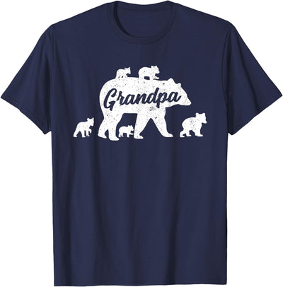 Vintage Grandpa Bear with 5 Cub Father's Day T-Shirt
