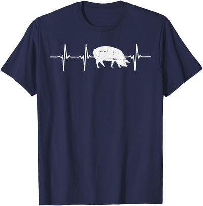 Pig Heartbeat Pulse Farm Animal Farming Life Farmer Gift T-Shirt