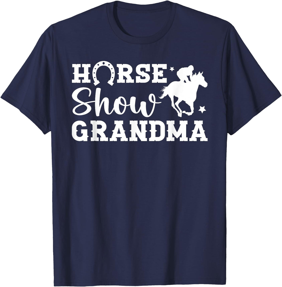 Cute Horse Show Grandma For Mother's Day Horse Show Grandma Equestrian Grandmother T-Shirt - Navy Blue