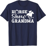 Cute Horse Show Grandma For Mother's Day Horse Show Grandma Equestrian Grandmother T-Shirt - Navy Blue