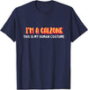Seasonalitees I'm a calzone this is my human costume halloween T-Shirt - Navy Blue