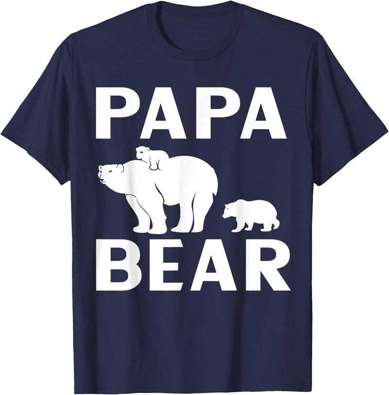 Papa & Mama Bear Outfit Papa Bear Polar Bear Kids T-Shirt - Navy Blue