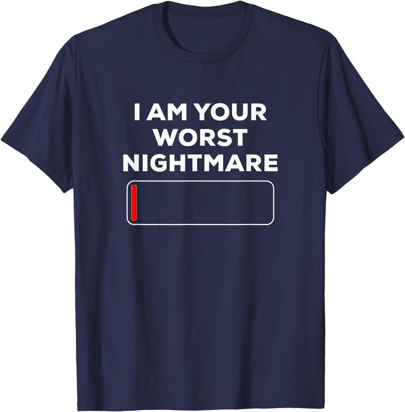Funny Halloween Shirt Co I am your Worst nightmare Funny Dead Halloween Shirt Costume - Navy Blue