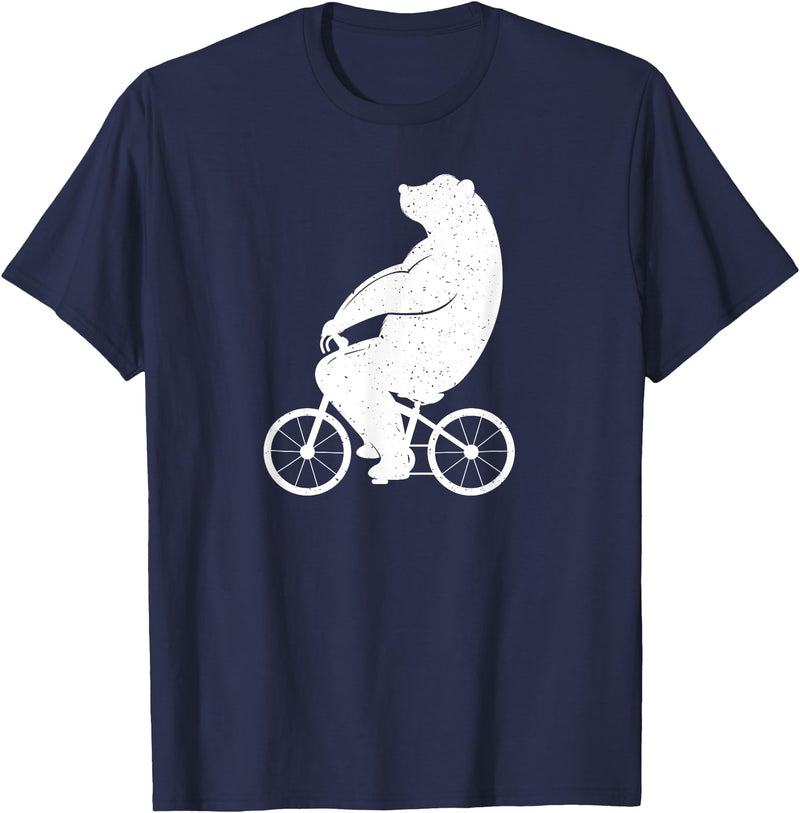 Die besten Radfahrer Outfits und Geschenke Bear on bicycle cyclist bicycle cycle outfit T-Shirt - Navy Blue