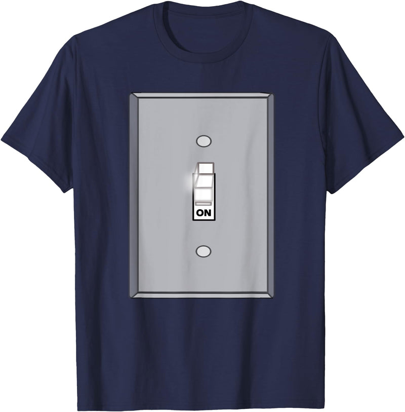 Halloween Matching Couple Tshirts Light Switch & Bulb: Halloween Matching Couple Shirts T-Shirt - Navy Blue