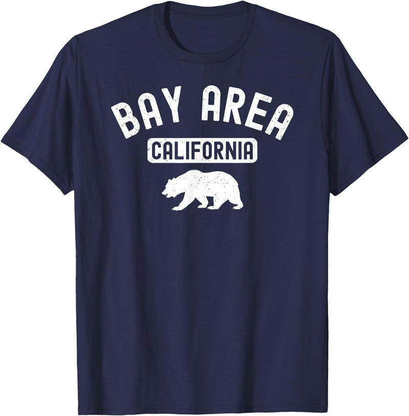 Cali Retro Tees Bay Area San Francisco Oakland Berkeley California 510 Bear T-Shirt - Navy Blue