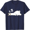 Sleeping Animals Tees And Gifts Llama Sleeping Tired Llama Pajama Love Llamas T-Shirt - Navy Blue