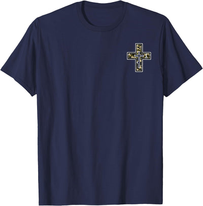 Hunting Fishing Cross Camo Faith Christian Fisherman Hunter T-Shirt