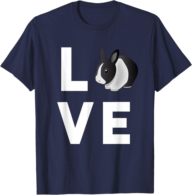 Cute I Love Rabbits Funny Bunny Rabbit Lover Gifts T-Shirt in Navy Blue