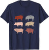 Pig Gifts For Pig Lovers Retro Pig Lover Farm Animals Swine Vintage Pig T-Shirt - Navy Blue