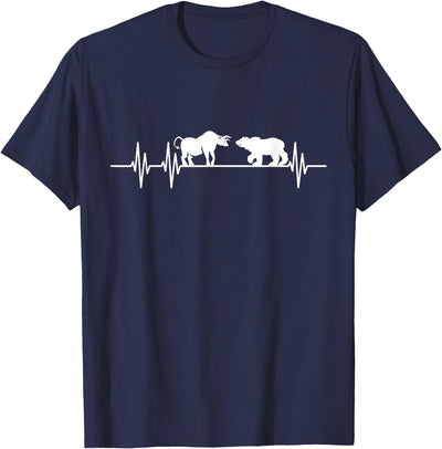 Stock Trader Bull Bear Heartbeat Trading T-Shirt