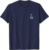 The Giraffe Apparel Co Giraffe Minimalist Badge Patch Line Art Animal T-Shirt - Navy Blue