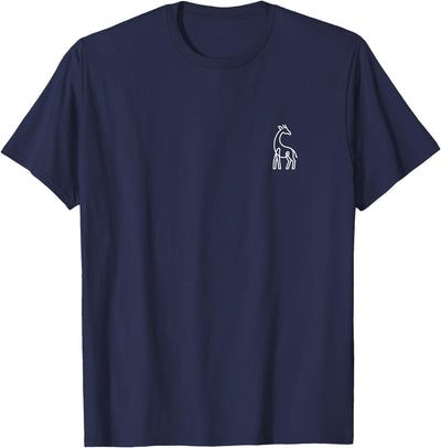 Giraffe Minimalist Badge Patch Line Art Animal T-Shirt