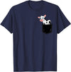 In My Your Pocket Food, Animales, Birds, Fish Pocket Animal Cute Cow Funny Cow Lover Adorable Pocket Cow T-Shirt - Navy Blue