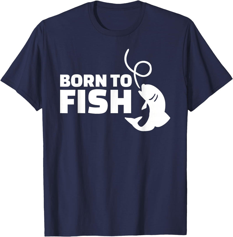 Fishing Born to fish T-Shirt - Navy Blue