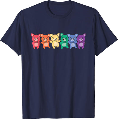 Cute Animals Lgbtq+ Pride Month Rainbow Flag Pride Month Lgbtq Rainbow Pig T-Shirt
