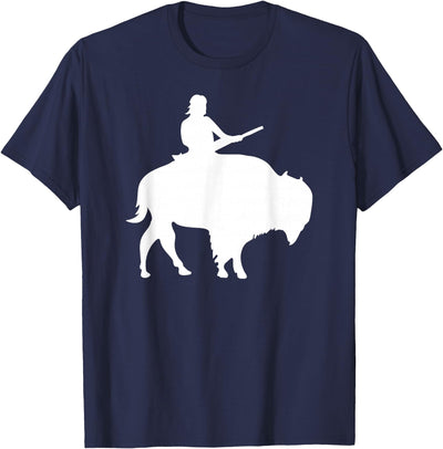 Cow Guy on a Buffalo Silhouette T-Shirt