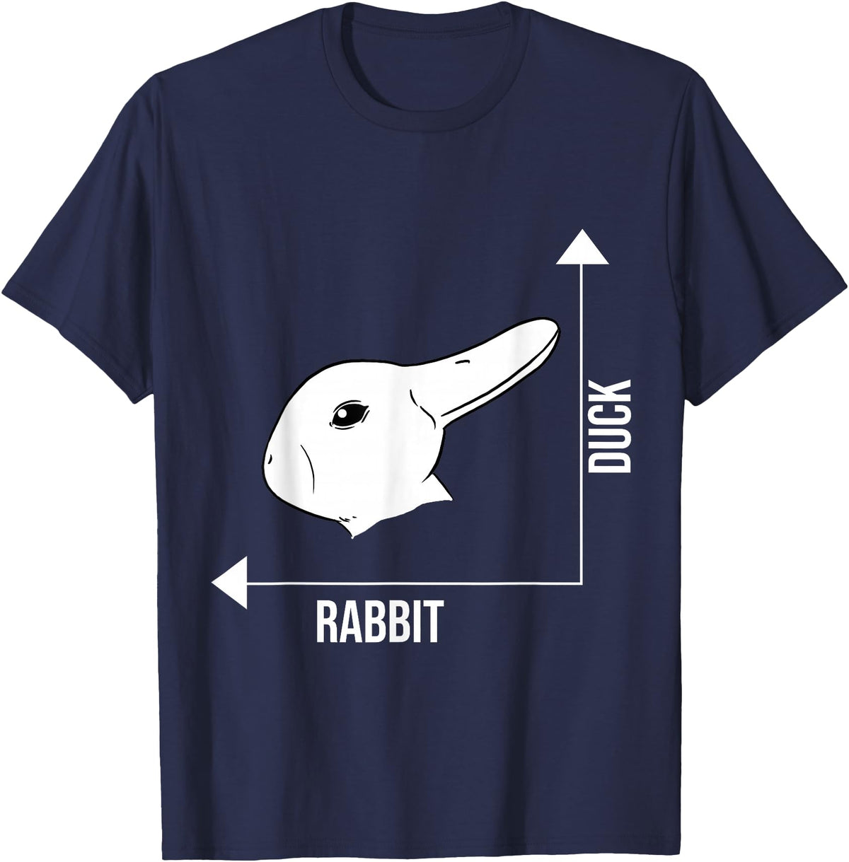 Rabbit Duck Illusion Philosopher T-Shirt in Navy Blue
