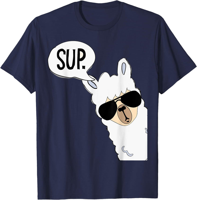 Funny Alpaca Gifts Accessories Alpaca Llama Sup T-Shirt - Navy Blue