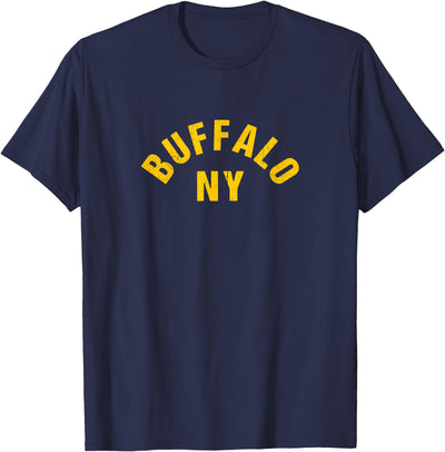 Buffalo Fanshop Navy Blue Yellow Buffalo Buf Authentic Ny T-Shirt