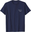 The Polar Bear Apparel Co Polar Bear Minimalist Badge Patch Line Art T-Shirt - Navy Blue
