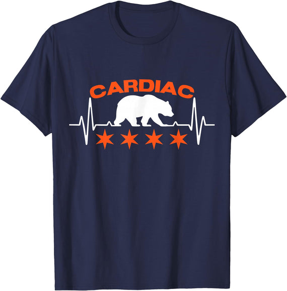 Shufflin Party Tees Cardiac Bears Heart Rate T-Shirt - Navy Blue