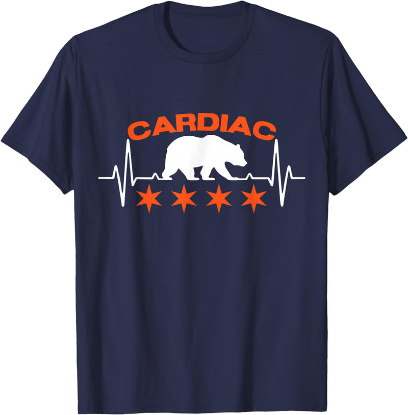 Shufflin Party Tees Cardiac Bears Heart Rate T-Shirt - Navy Blue