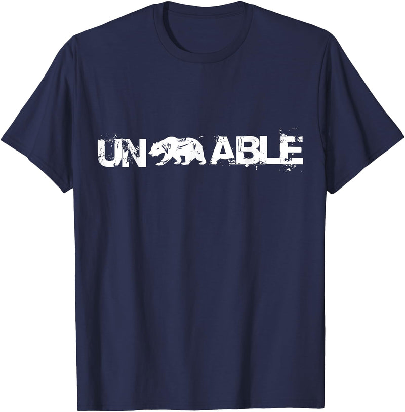 Funny Unbearable T-Shirt - Un Bear Able Tee Funny Un Bear Able Shirt - Unbearable T-Shirt T-Shirt - Navy Blue