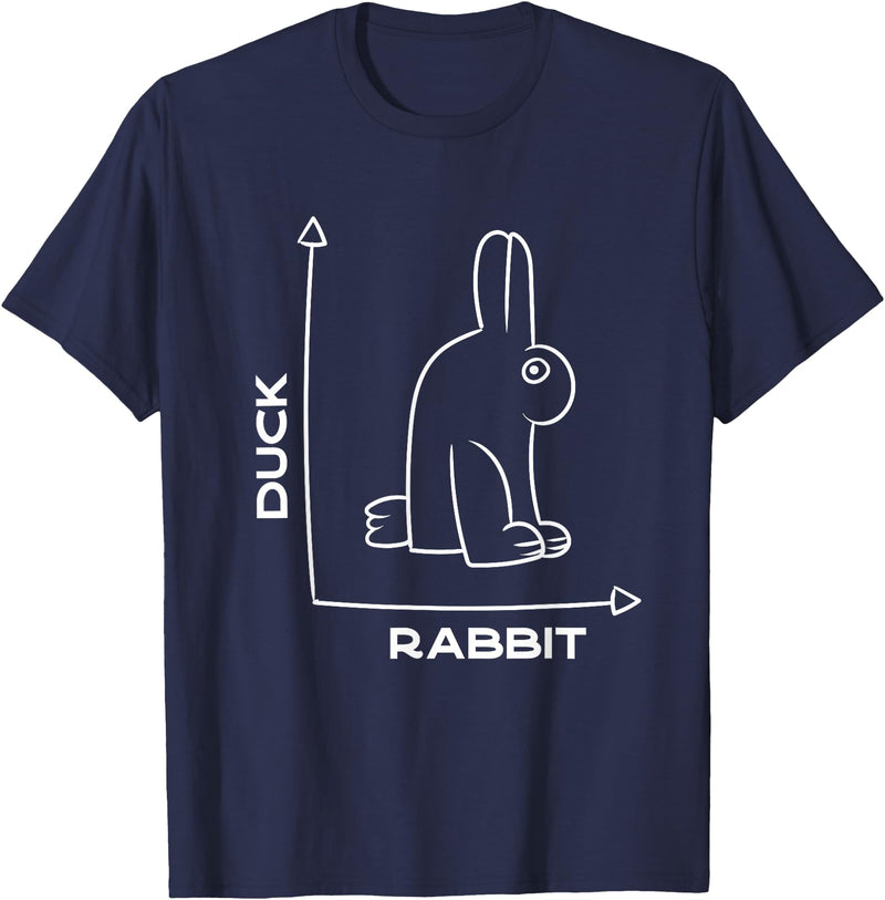 Duck - Rabbit - Funny - Joke - Bunny - Optical Illusion -Pun T-Shirt in Navy Blue
