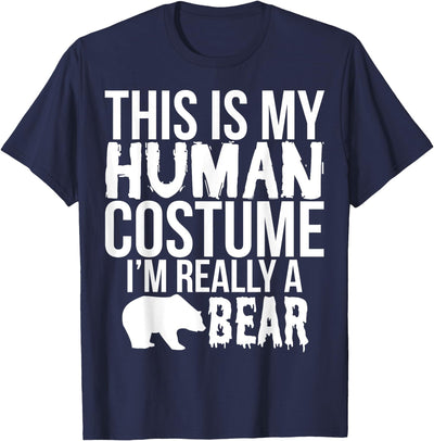 Halloween Funny - This Is My Human Costume Bear T-Shirt