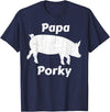 Papa Porky Pig Daddy Father Hog pork T-Shirt - Navy Blue