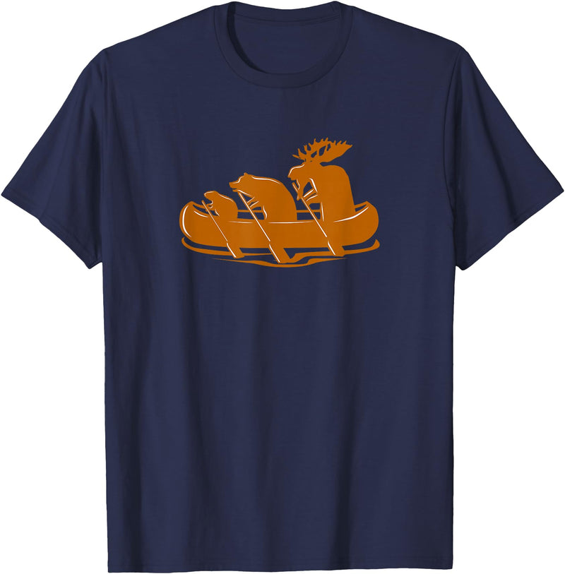 Canoe Gifts Men Women I Vicoli Merch Canoeing Beaver Bear Moose Canoe Team Funny T-Shirt - Navy Blue